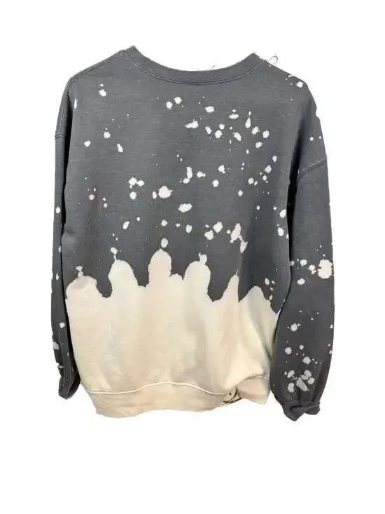 Women's Buffalo Bills Gameday Couture Oversized Bleached Dip-Dye Pullover Sweats - Picture 3 of 5